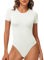 TNNZEET Body Damen Tshirt Elegant Bodysuit Kurzarm Sexy Für Sommer Outfit(Weiß,XL)
