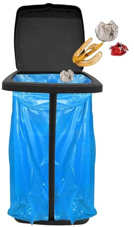 Bin Bag Stand, Height-adjustable Garbage Bag Holder With Lid, Trash Bag Holder, Bin Bag Holder, Waste Storage Frame For Home,camping, Living Room, Yard
