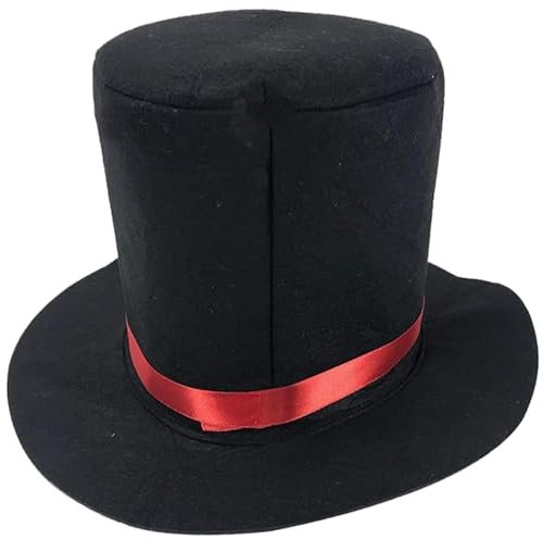 Top -Hut, Black Top Hut, modischer Magierhut, Retro Fedora Hüte für Männer Frauen Kinder Butler Kostüm für Rollenspiele -Partys Festival