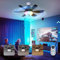 E27 Deckenventilator mit Beleuchtung RGB Ventilator mit Lampenfassung Dimmbar Decken Ventilator mit Fernbedienung Bluetooth Lautsprecher Deckenlampe mit Ventilator Leise für Kinderzimmer Schlafzimmer