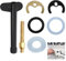 7PCS Monobloc Tap Fixing Kit, Single Hole Hot and Cold Water Monobloc Tap Bolt, Faucet Basin Washer Tool, Horseshoe Shape, Easy to Install, Leak-Proof, for Bathroom, Kitchen, Sink Mixer