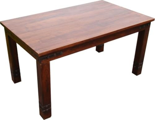 GURU SHOP Kolonialstil-Esstisch R509 Dunkel mit Beschlag - Modell 4, Braun, Länge: 220 cm, Esstische & Küchentische