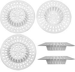 Pack of 10 large white round plastic sink strainers