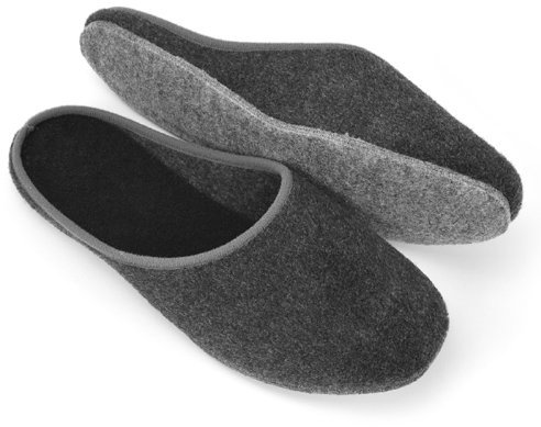 Pantoffelmann Pantofole in feltro con suola in feltro | Antracite | Taglia 42 | Pantofole in feltro traspiranti e comode per donna e uomo | Pantofole eleganti e calde