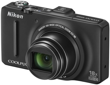 Nikon Coolpix S9300 Digitalkamera (16 Megapixel, 18-fach opt. Zoom, 7,5 cm (3 Zoll) Display, bildstabilisiert, GPS) schwarz