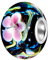 Andante-Stones perle en verre Bead SEALIFE Argent 925 Sterling massif bleu foncé avec fleurs roses Charm pour bracelets et colliers européens + Étui en organza