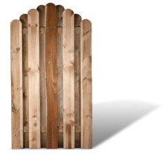 Robuste Zaunelemente als Sichtschutz im Garten in den Maßen 100 x 180 auf 160 cm mit Bogenverlauf & starken Lamellen aus Kiefer/Fichte Holz, druckimprägniert Frankfurt