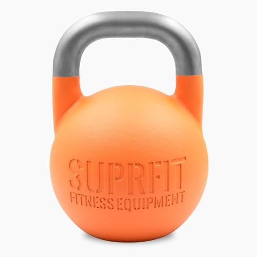 SUPRFIT – Pro Competition Kettlebells 28 kg – genormte Wettkampf Kugelhantel aus massivem Stahleinzelguss für Kraft- & Crosstraining – mit Farbcodierung zur besseren Unterscheidung der Gewichte