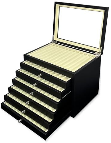 Stifthalterbox mit Vitrine für 78 schwarze Holzstifte