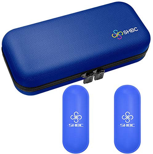 SHBC Estuche de viaje para diabético insulina enfriador refrigeración organizar medicamento aislado bolsa con 2 bolsas de hielo azul