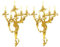 Casa Padrino Barock Wandkerzenhalter Set Gold 55 x 35 x H. 80 cm - Prunkvolle Wandkerzenhalter aus vergoldeter Bronze - Barock Wanddeko