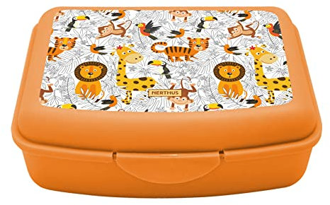 NERTHUS FIH 921 Fiambrera Infatil Safari Caja de Almuerzo, Ligera y Fácil de Limpiar