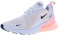 Nike Damen Air Max 270 Sneaker, White/Midnight Navy-Atmosphere, 38 EU