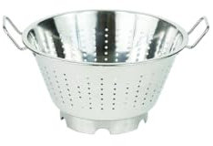 Passoire conique avec pied - 2 anses - inox - 32 cm