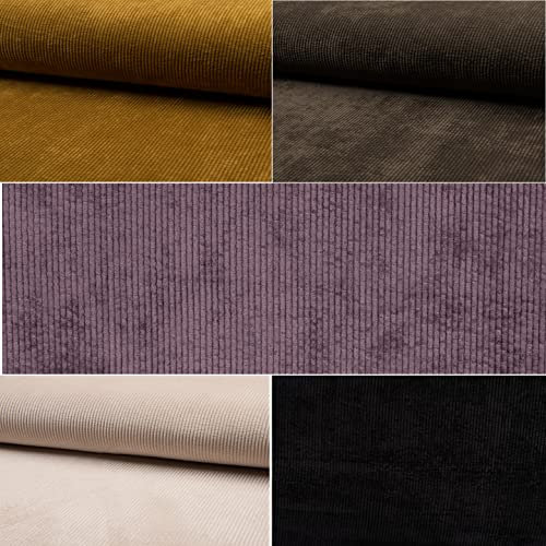 Cordstoff Washed Cord Stoff Meterware Breitcord Kinderstoff Dekostoff Vintage Optik bunt Farbauswahl Farbe Honig