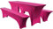 Elastisch Biertischhussen Bierbank-Auflage & Tischdecke Für 50 cm or 70 cm Table Width 3 TLG-Set Breite Bierzeltgarnitur Stretch Hussen Für Festzeltgarnituren Bierbank Hussen (70 cm,Pink -2)