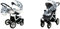 BabyLux Tropical 2-in-1 Bouncing Baby Stroller und Zubehör Kinderwagen Verstellbar und faltbar Aluminium Konstruktion Wasserdicht Nicht abnehmbare Räder Pansies And Roses