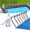 NAIZY Aufrollsystem 1,05m - 6,15m Pool Aufroller für Poolfolie Mobiles Aufrollvorrichtung inkl. 8 Clips Poolaufroller für Poolplane & Abdeckung, Typ-B