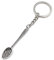 Onwomania Spoon Cutlery Pattern Keyring Metal Lucky Charm in Aluminium Gift Box, Ideal as a Gift, silver, One Size
