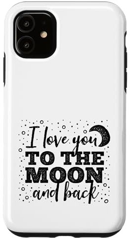 Hülle für iPhone 11 I Love You To The Moon and Back Weathered Schriftart