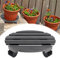 FIVMEN Lot de 2 planches à roulettes rondes pour plantes WPC - 30 cm - Soucoupe avec roulettes - Pour l'extérieur - 100 kg - Gris foncé