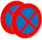Ashaoza 2 pzs señal prohibido aparcar metal redondo, 30 Cm cartel prohibido el paso aluminio de tráfico para exteriores Ø 30 (cartel prohibido el paso)