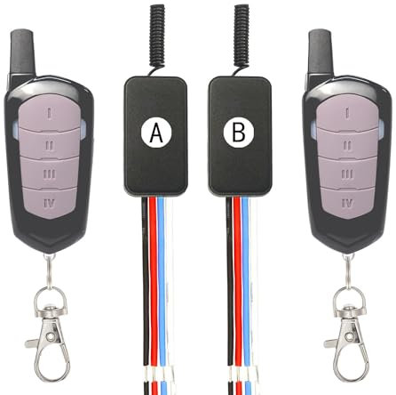 ZHOFONET Interrupteur à Distance Sans Fil DC12V,2 Voies 2 Canaux DC 5V/12V/24V/30V/3A Mini Relais Interrupteur Sans Fil Télécommande pour Bandes lumineuses, Serrures de Porte