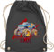 Turnbeutel Rucksack - Auto - Monstertruck mit Name | Monster Truck Personalisiert | Riesentruck - Unisize - Dunkelgrau - kinder kindergarten wechselbeutel cars personalisieren stoffbeutel