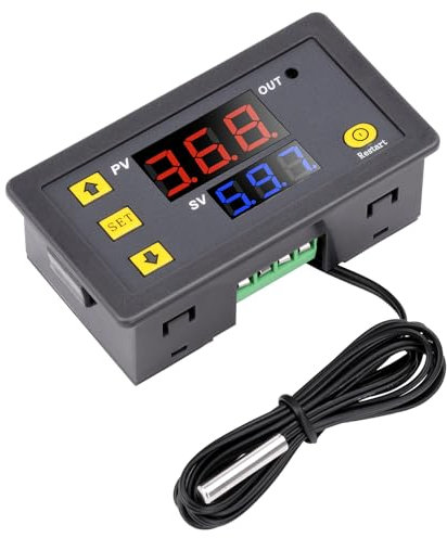 Fastsaw W3230 Temperaturregler DC12V 20A Digitaler LED-Thermostat Heiz- und Kühltemperaturregler mit 10K NTC-Sensor