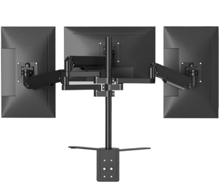 Monitor stand Triple Monitor Desk Mount - Fully Adjustable Gas Spring Monitor Arm Desk Mount with Clamp Base - Fits 17 to 32 Inch LCD Monitors, VESA 75x75, 100x100 Desk accessories