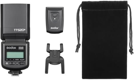 Godox TT520III Camera Flash Speedlite,GN 33 Blitzgerät mit RT-16 Funkauslöser, S1/S2 Optische Synchronisierung, PC-Synchronisierungsanschluss für Canon/Sony/Fujifilm/Nikon/Panasonic/Olympus