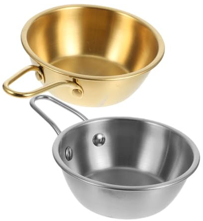 Alipis 2pezzi Ciotola in Inox Per Bibimbap Con Ciotola Per Vino Di Per Immersione Coreana Per Esterni Da Campeggio
