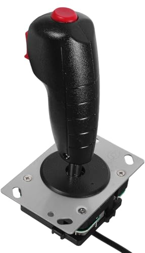 FUNNETOYU Joystick de Jeu pour Simulateur de Vol, Contrôle Précis, Carte à Micro-Interrupteur, Poignée Noire en Plastique et Fer, Remplacement pour Machines de Vol