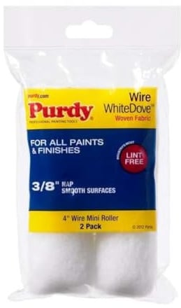 Purdy 140606042 Wire Mini White Dove Roller Replacements, 2-Pack, 4 inch x 3/8 inch Nap