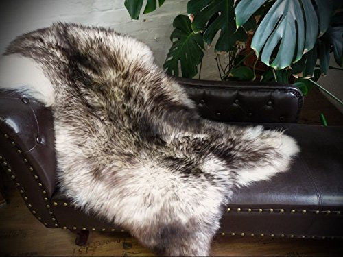 Öko Schaffell Lammfell Fell weiß - Taupe 120-130cm
