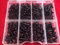 Set of 215 Assorted No.4 6 8 & 10 (2.9, 3.5, 4.2 and 4.8) Black Flange Pozi Pan Self Tapping Screws in a Clear Compartment Box kit
