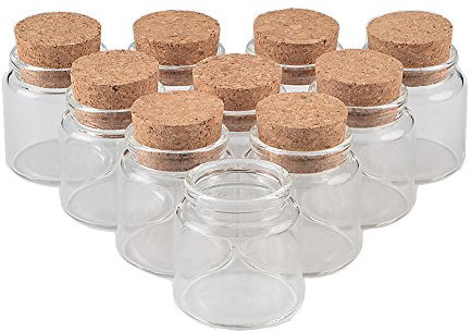 Jarvials 6pcs Außendurchmesser 47mm vier verschiedene arten von klaren flaschen mit korken (6, 50ml)