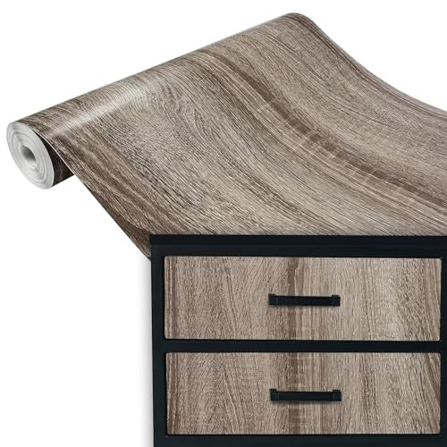 Klebefolie Möbel 90x100 cm | Selbstklebende Möbelfolie in Holzoptik - wasserfest und zuschneidbar | Folie für Möbel ideal zum Renovieren von Schränken, Türen und Arbeitsplatten | Sonoma Eiche Trüffel