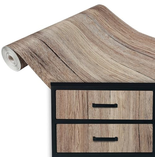Klebefolie Möbel 90x100 cm | Selbstklebende Möbelfolie in Holzoptik - wasserfest und zuschneidbar | Folie für Möbel ideal zum Renovieren von Schränken, Türen und Arbeitsplatten | Sanremo Eiche Sepia
