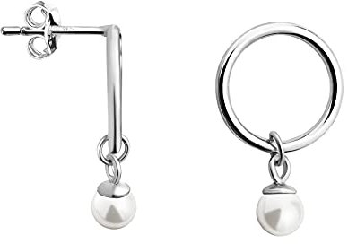 SOFIA MILANI - Damen Ohrringe 925 Silber - Kreis Perlen Ohrstecker - 21123
