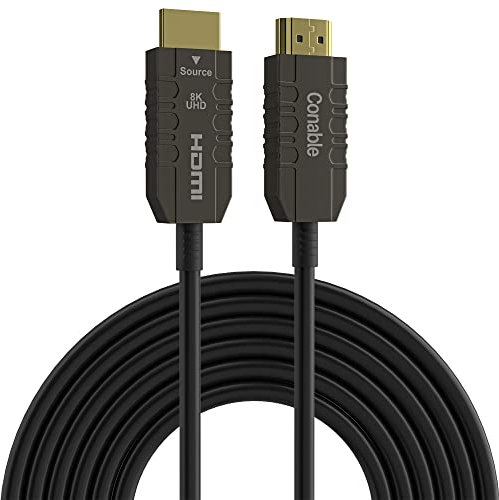 8K Fiber Optic HDMI® Cable 100FT, HDMI® Cable, Ultra HD, 48Gbps, Supports 8K@60Hz, 4K@120Hz, 2K@144Hz, HDR, HDCP 2.2&2.3, Dolby, eARC for Xbox, Series X, Laptop, Monitor, Switch, PS5, UHD TV