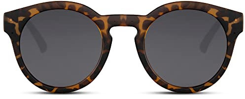Cheapass Lunettes de soleil Féminines Bords Jaunes Ronds de Festival et Verres Noirs Bloquent les UV à 100%