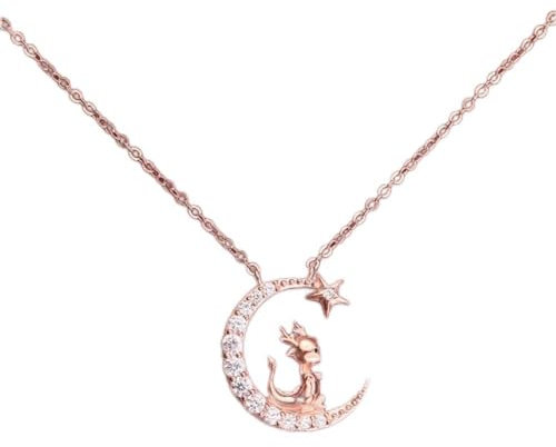 LODMLOER Collier Animal du Zodiaque Chinois, Pendentif Traditionnel 12 Zodiac Animal Diamant Etoile Et Lune, Beau Cadeau d'anniversaire De Bijoux Brillants pour Femmes Et Enfants,Dragon,comme Montré
