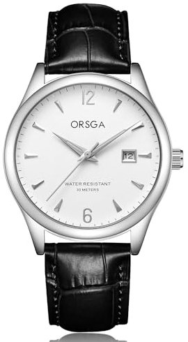 CIVO Herrenuhren Leder Schwarz Minimalistische Klassisch Armbanduhr Herren Analog Wasserdicht Datum Leuchtend Geschenke Uhren für Männer