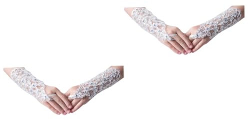 GALPADA 2 Paar Bühnen Performance Handschuhe Für Mädchen Fingerlose Handschuhe Performance Handschuhe Für Kleine Mädchen Handschuhe Für Kleine Mädchen Blumenmädchen Handschuhe
