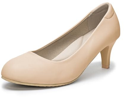 Women Court Shoes Low Heel Dress Shoes Closed Toe Heels Pumps Wedding Shoes Nude Shoes for Women Size 4