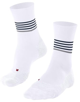 FALKE Men's RU4 Endurance M So Cotton Anti-Blister 1 Pair Running Socks, White 2004 Stripe, 5.5-7.5