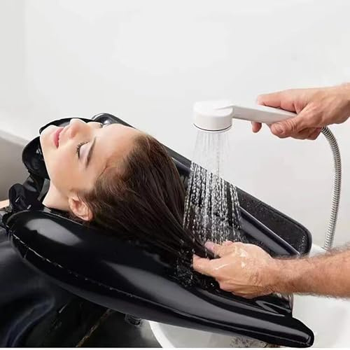 Aufblasbare Shampoo-Schüssel, tragbare Haarwaschschale, Shampoo-Becken, Haarwaschbecken, Shampoo-Schüssel für ältere Menschen, Behinderte, Schwangere und Verletzte, Haare im Bett waschen