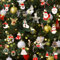GEEHUA 30 Teiliges Mini Weihnachtsbaumschmuck Anhänger, Christbaumschmuck mit Schnur, Weihnachtsdekoration zum Aufhängen, Weihnachtsstrumpf, Weihnachtsmann Kranz, Handschuhe, Schneemann, Rentier