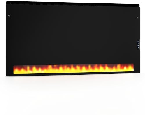 Klarstein Infrarot Wandheizung 1300W – IPX4, Graphene & Glas, Flammeneffekt, LED-Touch, Wandmontage, Energiesparend, Infrarotheizung Für Bad & Wohnräume
